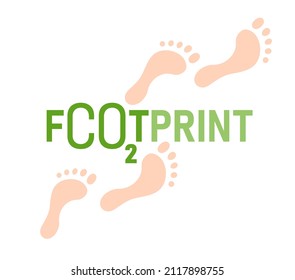 Carbon footprint. Total amount of greenhouse gases, carbon dioxide and methane, generated by our actions. Ecology, global warming concept. Editable vector illustration isolated on a white background. 