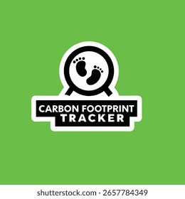 Carbon footprint tracker icon with footprint symbol on a green background