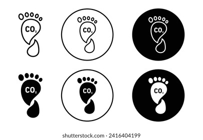 Carbon footprint vector icon set collection. Carbon footprint Outline flat Icon.