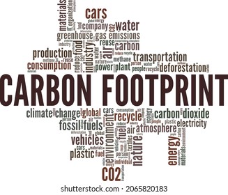 Carbon Footprint vector illustration word cloud isolated on white background.