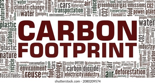 Carbon Footprint vector illustration word cloud isolated on white background.
