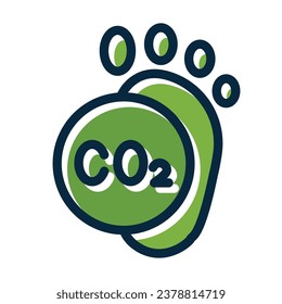 Carbon Footprint Vector Thick Line Filled Dark Colors Icons For Personal And Commercial Use.
