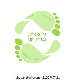 Carbon Footprints. Eco friendly vector icon design. Carbon neutral. Vector, isolated on white background. 