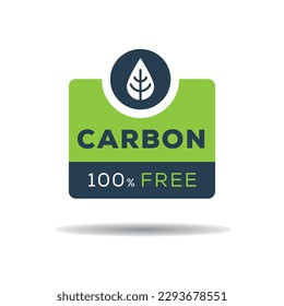 (Carbon free) label sign, vector illustration.