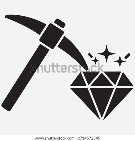 carbon glyph style icon  Simple black diamond icon with brilliant sparkle effect for luxury and wealth symbol