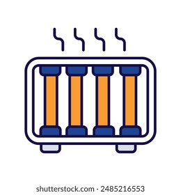 carbon heater icon with white background vector stock illustration