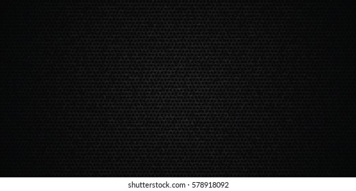 Carbon hexagon dark textured background. Seamless pattern of dirty comb. Isolated meshed backdrop