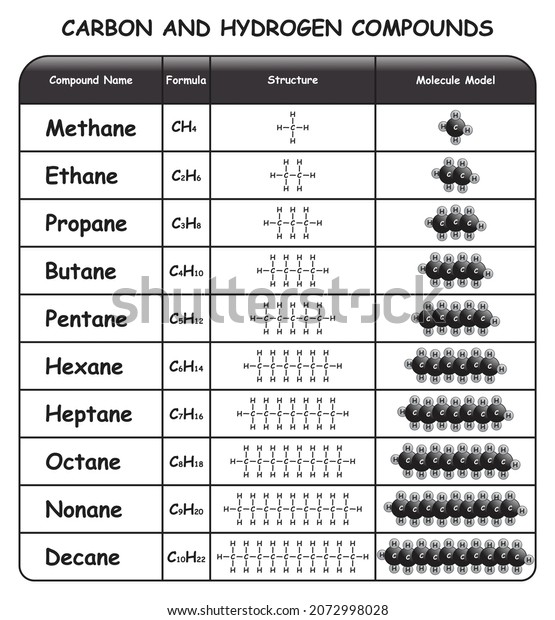 carbon-hydrogen-compounds-infographic-diagram-showing-arkivvektor