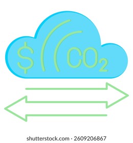 Carbon icon in Flat style.