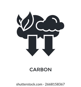 Estilo De Glifo De Ícone De Carbono. Ilustração De Vetor Para Design Gráfico