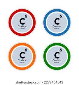 Carbon icon set. vector illustration in 4 colors options for webdesign