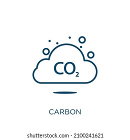 carbon icon. Thin linear carbon outline icon isolated on white background. Line vector carbon sign, symbol for web and mobile