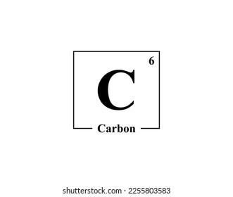 Carbon icon vector. 6 C Carbon