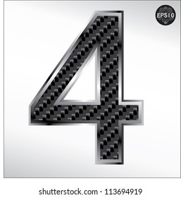 Carbon kevlar Number Four, Vector, Illustrator