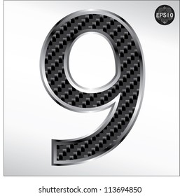 Carbon kevlar Number Nine, Vector, Illustrator