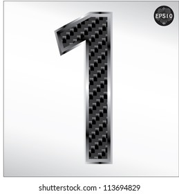Carbon kevlar Number One, Vector, Illustrator