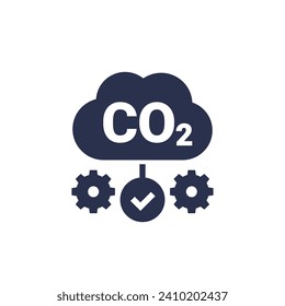 carbon management icon, reducing co2 emissions vector