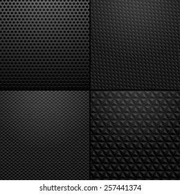 Carbon and Metallic texture - background illustration Vector illustration of black carbon, metallic patterns 