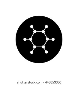 Carbon Molecule Flat Icon Vector