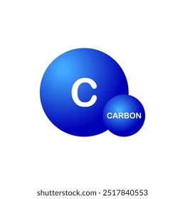 Carbon molecule icon. Molecule of Carbon. C element. Chemistry and scientific research concept