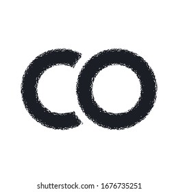 Carbon monoxide chemical formula icon concept. Vector illustration isolated on white background