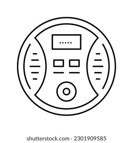 carbon monoxide detector line icon vector. carbon monoxide detector sign. isolated contour symbol black illustration
