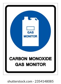 Carbon Monoxide Gas Monitor Symbol Sign, Vector Illustration, Isolate On White Background Label. EPS10 