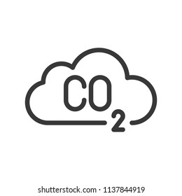 Kohlenmonoxid in der Cloud, Umweltverschmutzung, Vektorsymbol