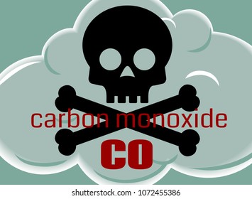 Carbon Monoxide Poisonous Gas Cloud Symbol