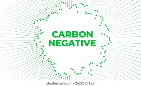 Carbon negative abstract illustration with text on white background
