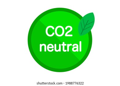 Carbon Neutral. The Amount Of Carbon Dioxide Emitted Is Equal To The Amount Absorbed. Vector Illustration.