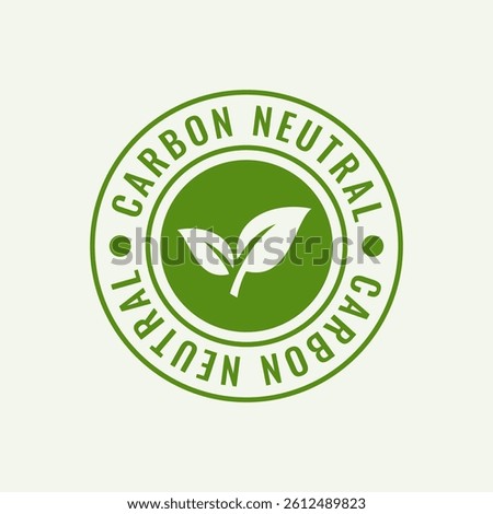 Carbon neutral badges vector design