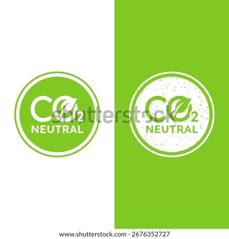 Carbon neutral badges vector design