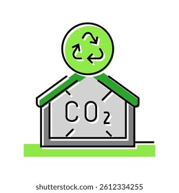 carbon neutral building green color icon vector. carbon neutral building green sign. isolated symbol illustration