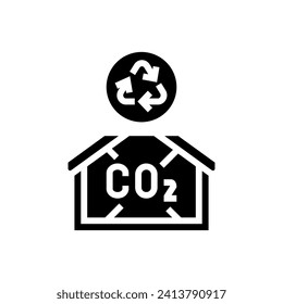 carbon neutral building green glyph icon vector. carbon neutral building green sign. isolated symbol illustration