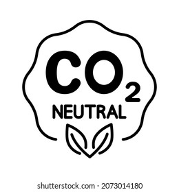 Carbon neutral. CO2 recycling icon. Carbon neutral footprint. CO2 zero pollution. No air atmosphere pollution. Eco-friendly industrial production stamp
