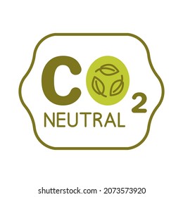 Carbon neutral. CO2 recycling icon. Carbon neutral footprint. CO2 zero pollution. No air atmosphere pollution. Eco-friendly industrial production stamp