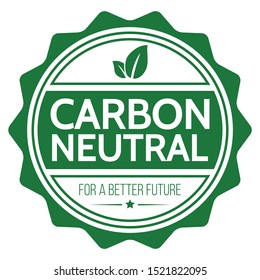 Carbon Neutral. Flat Vector Stamp.