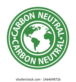 Carbon Neutral Green Rubber Stamp, Vector Illustraion