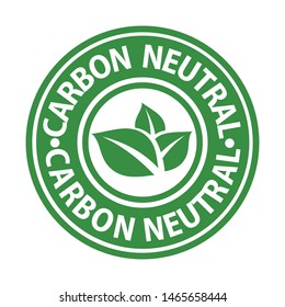 Carbon Neutral Green Rubber Stamp, Vector Illustraion