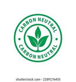 carbon neutral green rubber stamp, vector illustration