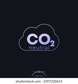 carbon neutral icon, co2 neutrality vector