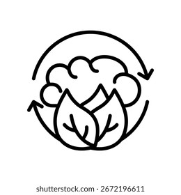Carbon Neutral Symbol Linie Vektorgrafik