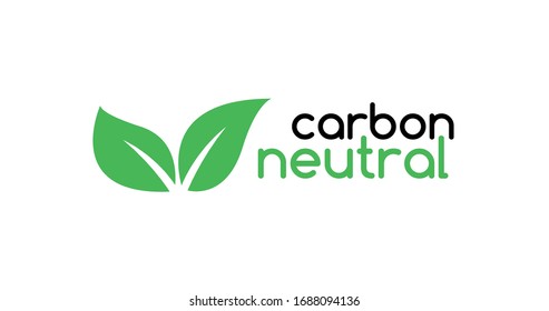 Carbon neutral icon logo. CO2 energy monoxide carbon ecology background label concept
