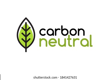Carbon neutral icon logo. CO2 energy monoxide carbon ecology background label concept