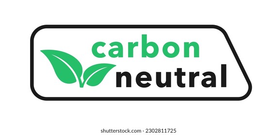 Carbon neutral icon logo. CO2 neutral labels. Ecology no pollution sign. Zero carbon footprint, carbon emissions free, eco-friendly production. Vector