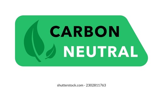 Carbon neutral icon logo. CO2 neutral labels. Ecology no pollution sign. Zero carbon footprint, carbon emissions free, eco-friendly production. Vector