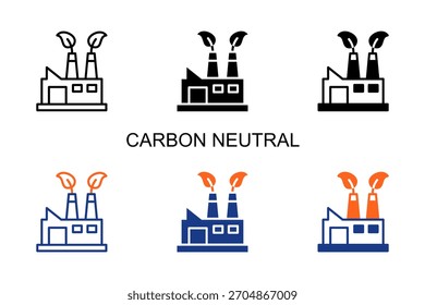 Icono neutro de carbono Multi Style Ilustración vectorial