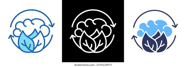 Ilustración vectorial de estilo triple Carbon Neutral Icon