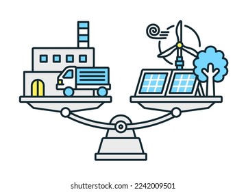 Carbon neutral icon. Vector illustration material.